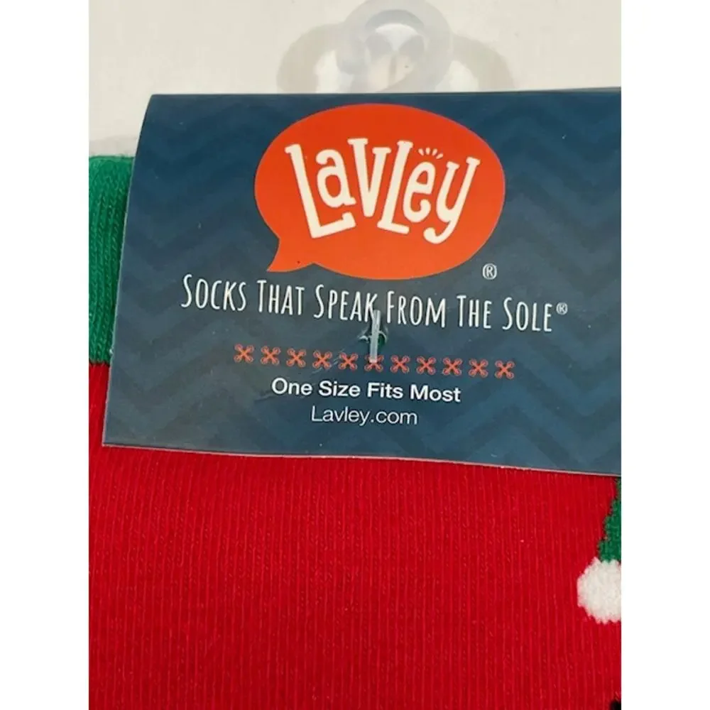 Lavley women's (2) pack funny knit Christmas knee high socks